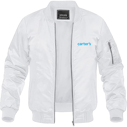 Men's Carters Logo Lightweight Bomber Jacket Windbreaker Softshell Varsity Jacket Coat