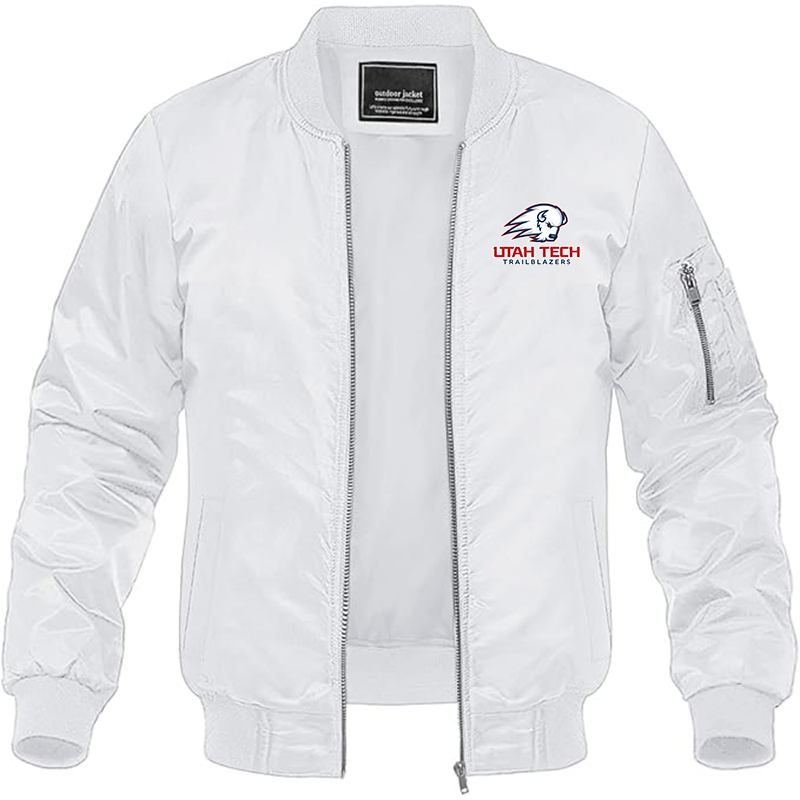 Men's Utah Tech Trailblazers Lightweight Bomber Jacket - White