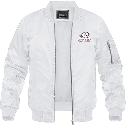 Men's Utah Tech Trailblazers Lightweight Bomber Jacket - White