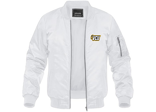 Men's Virginia Commonwealth Rams Lightweight Bomber Jacket Windbreaker Softshell Varsity Jacket Coat