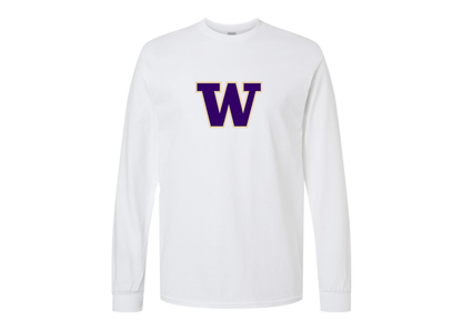 Men's Washington Huskies Gildan Heavy Cotton Long Sleeve T-Shirt