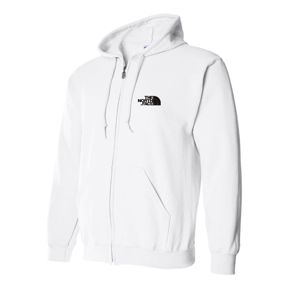 Men's The North Face Black Logo white Zipper Hoodie