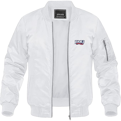 Men's Robert Morris Colonials Logo Lightweight Bomber Jacket Windbreaker Softshell Varsity Jacket Coat