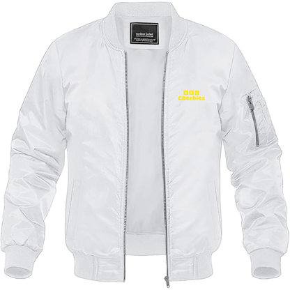 Men's CBeebies Logo Lightweight Bomber Jacket Windbreaker Softshell Varsity Jacket Coat