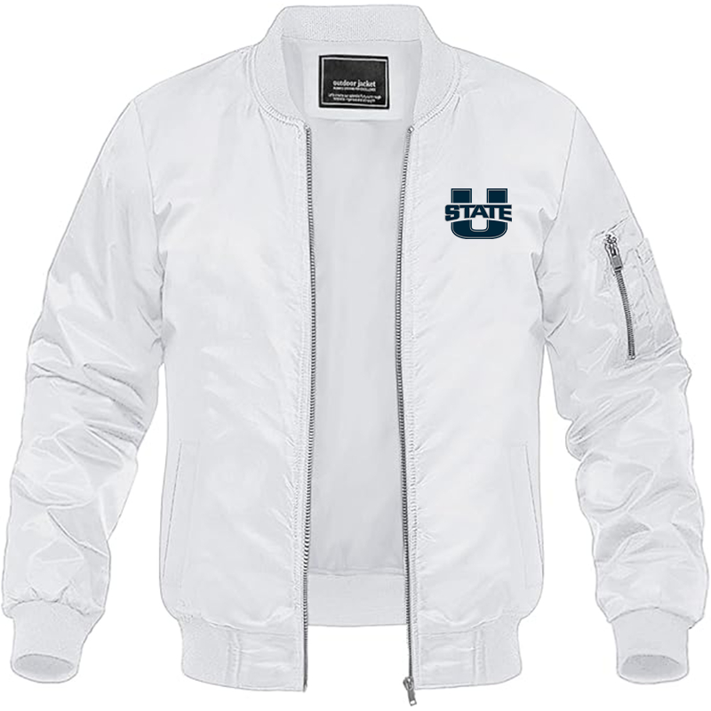 Men's Utah State Aggies Lightweight Bomber Jacket - White