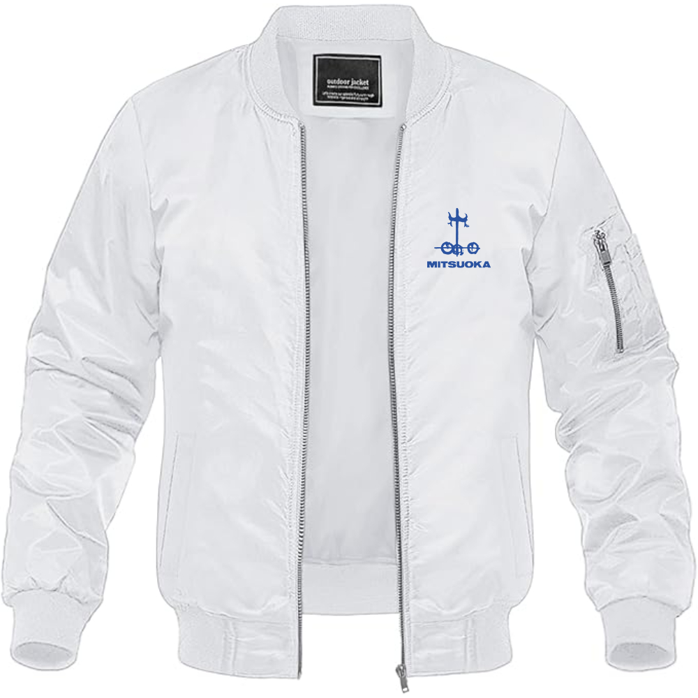 Men's Mitsuoka Logo Lightweight Bomber Jacket Windbreaker Softshell Varsity Jacket Coat
