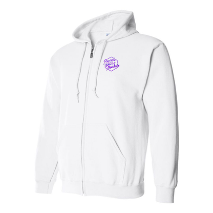 Men's Purple Disco Machine Zipper Hoodie