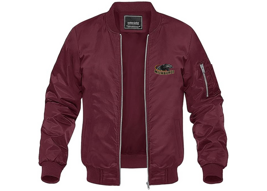 Men's Wisconsin Milwaukee Panthers Lightweight Bomber Jacket Windbreaker Softshell Varsity Jacket Coat