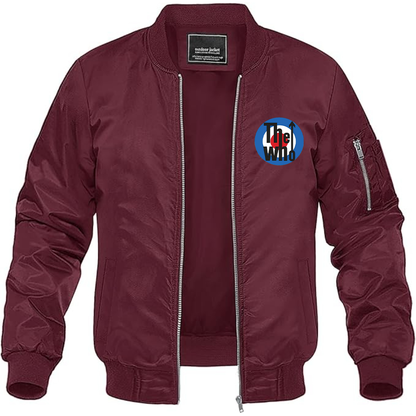 Men's The Who Logo Lightweight Bomber Jacket Windbreaker Softshell Varsity Jacket Coat