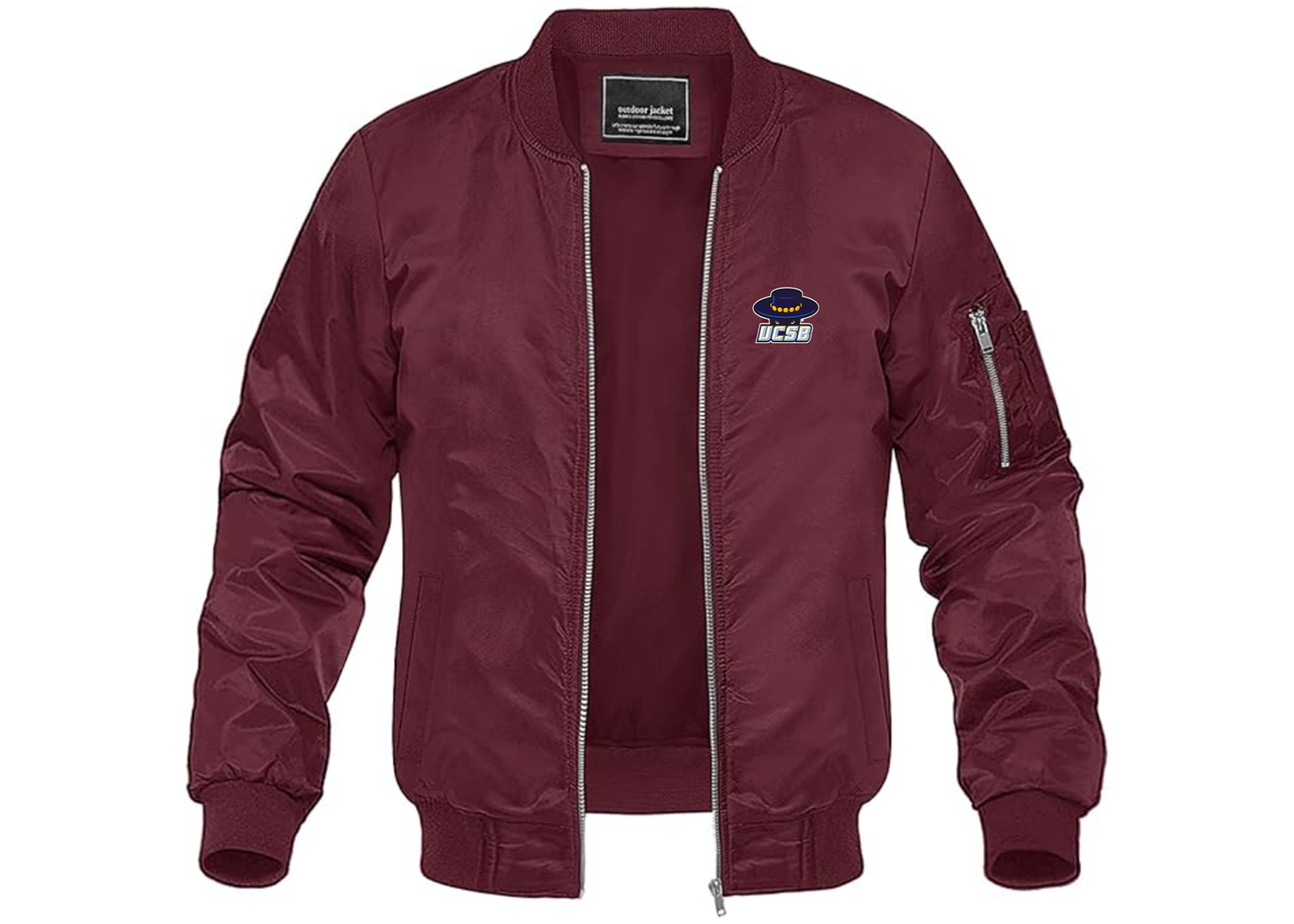 Men's UCSB Gauchos Lightweight Bomber Jacket Windbreaker Softshell Varsity Jacket Coat