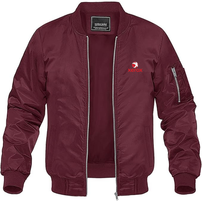 Men's Xerox New Logo Lightweight Bomber Jacket Windbreaker Softshell Varsity Jacket Coat