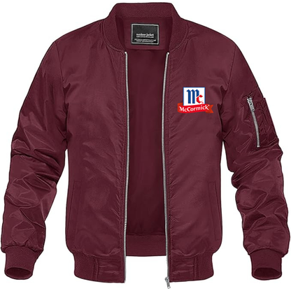Men's McCormick Logo Lightweight Bomber Jacket Windbreaker Softshell Varsity Jacket Coat