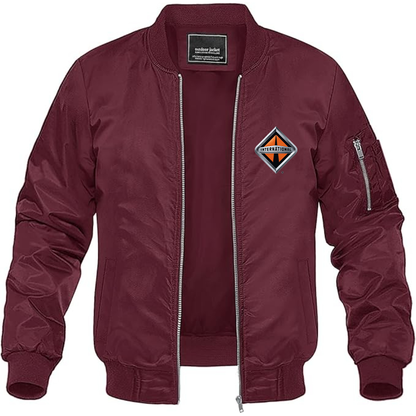 Men's International Trucks Logo Lightweight Bomber Jacket Windbreaker Softshell Varsity Jacket Coat