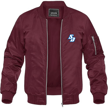 Men's San Diego Toreros Logo Lightweight Bomber Jacket Windbreaker Softshell Varsity Jacket Coat