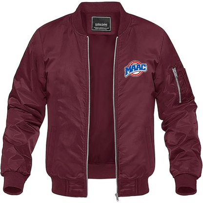 Men's Metro Atlantic Athletic Conference Logo Lightweight Bomber Jacket Windbreaker Softshell Varsity Jacket Coat