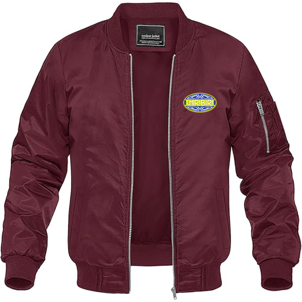 Men's Chiribiri Logo Lightweight Bomber Jacket Windbreaker Softshell Varsity Jacket Coat