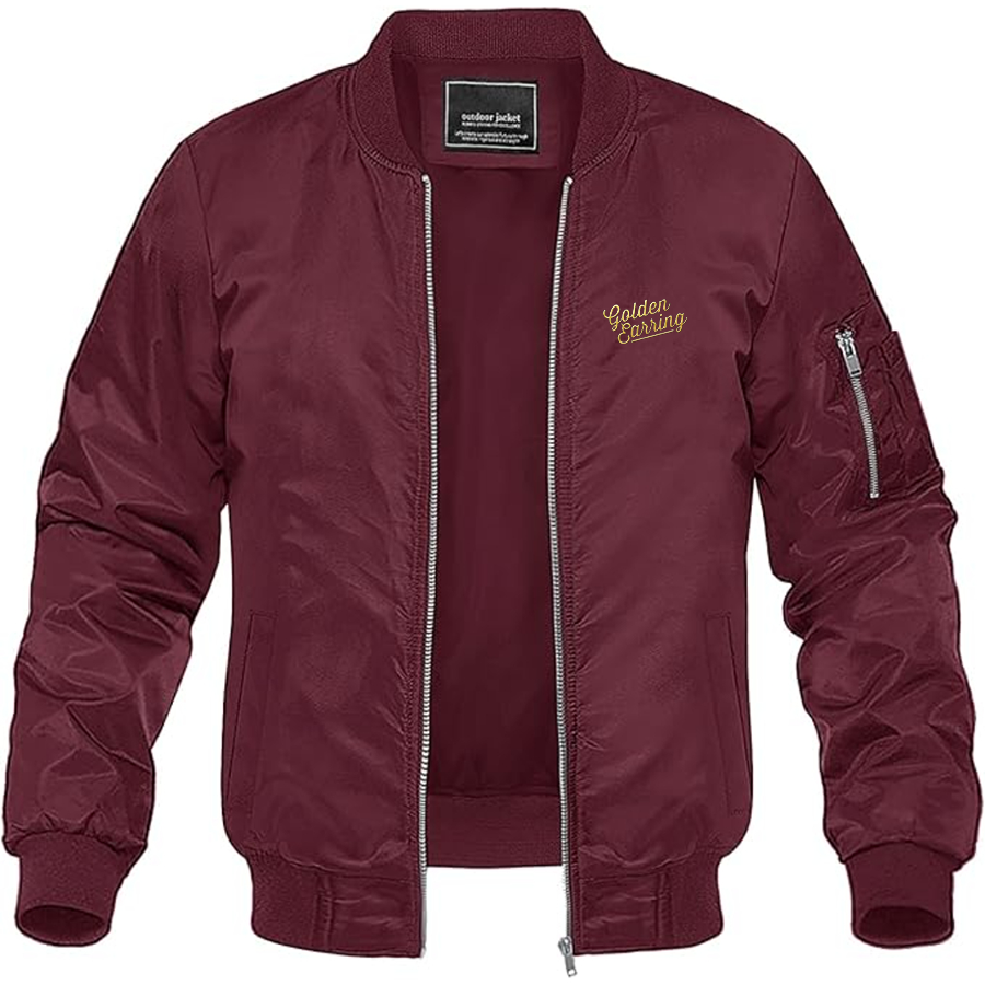 Men's Golden Earring Logo Lightweight Bomber Jacket Windbreaker Softshell Varsity Jacket Coat
