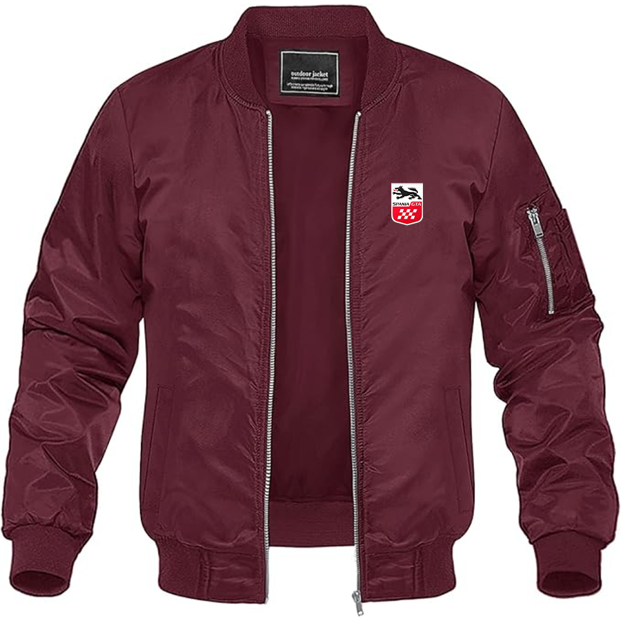 Men's Spania GTA Logo Lightweight Bomber Jacket Windbreaker Softshell Varsity Jacket Coat