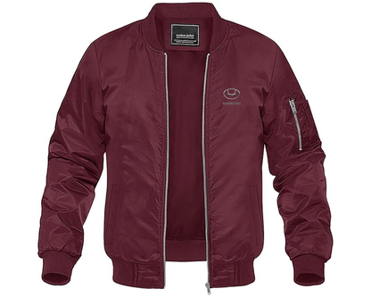 Men's Hawta Logo Lightweight Bomber Jacket Windbreaker Softshell Varsity Jacket Coat