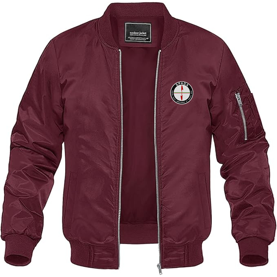 Men's Spada Vetture Sport Logo Lightweight Bomber Jacket Windbreaker Softshell Varsity Jacket Coat