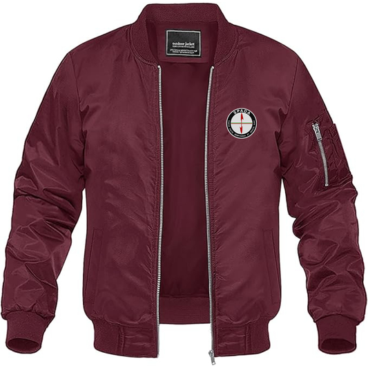 Men's Spada Vetture Sport Logo Lightweight Bomber Jacket Windbreaker Softshell Varsity Jacket Coat