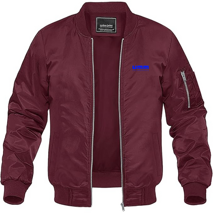 Men's UMM Logo Lightweight Bomber Jacket Windbreaker Softshell Varsity Jacket Coat