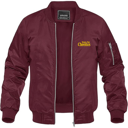 Men's Honey Nut Cheerios Logo Lightweight Bomber Jacket Windbreaker Softshell Varsity Jacket Coat