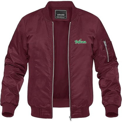 Men's Tropicana Logo Lightweight Bomber Jacket Windbreaker Softshell Varsity Jacket Coat