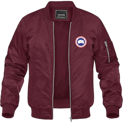 Men's Canada Goose Logo Lightweight Bomber Jacket Windbreaker Softshell Varsity Jacket Coat