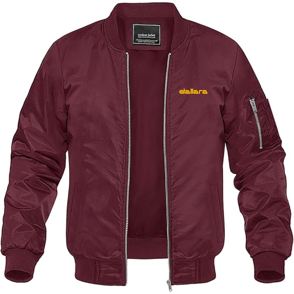 Men's Dallara Logo Lightweight Bomber Jacket Windbreaker Softshell Varsity Jacket Coat