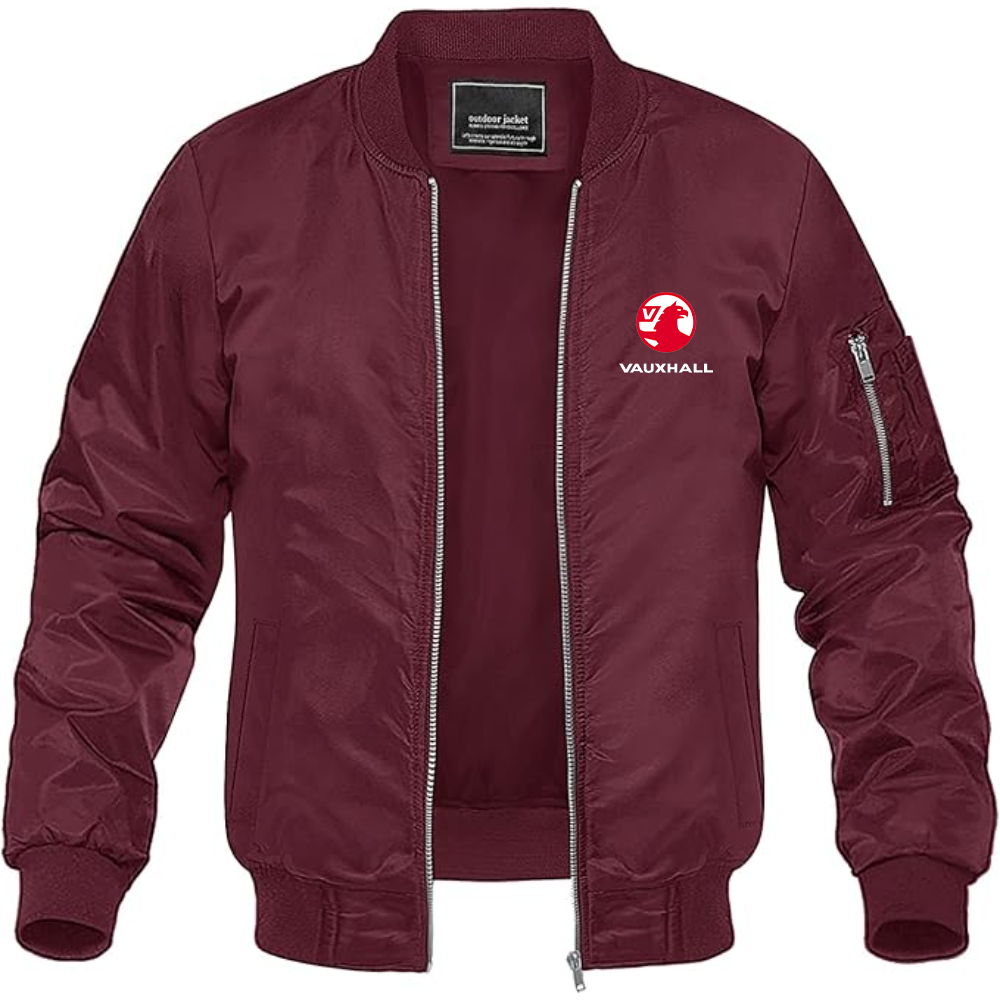 Men's Vauxhall Logo Lightweight Bomber Jacket Windbreaker Softshell Varsity Jacket Coat