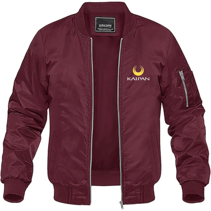 Men's Kaipan Logo Lightweight Bomber Jacket Windbreaker Softshell Varsity Jacket Coat