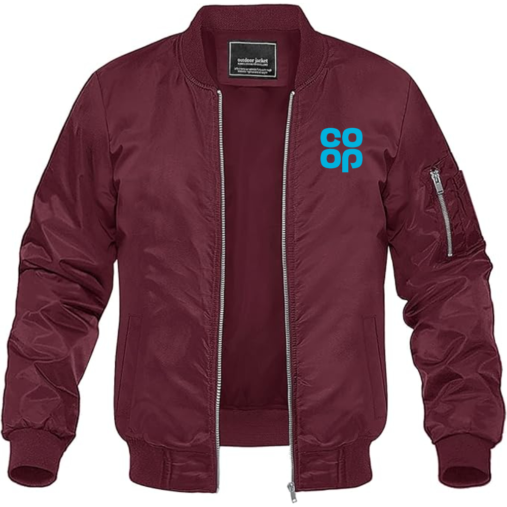 Men's CoOp Lightweight Bomber Jacket Windbreaker Softshell Varsity Jacket Coat