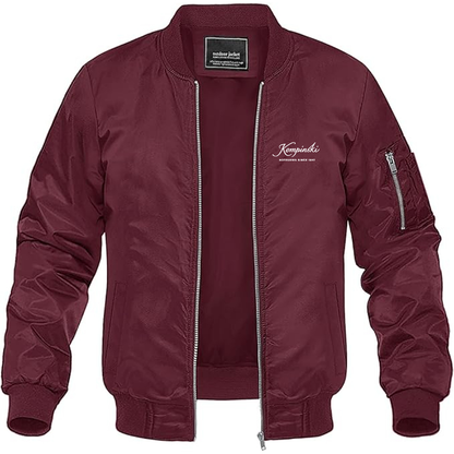 Men's Kempinski Logo Lightweight Bomber Jacket Windbreaker Softshell Varsity Jacket Coat