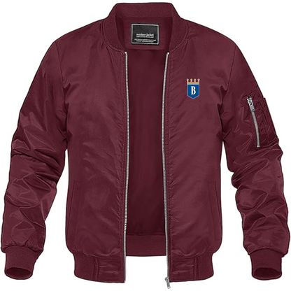 Men's  Burlington Royal  Logo Lightweight Bomber Jacket Windbreaker Softshell Varsity Jacket Coat