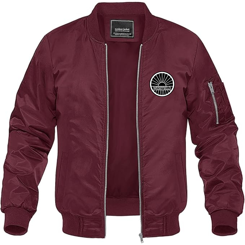Men's Westfield-logo Lightweight Bomber Jacket Windbreaker Softshell Varsity Jacket Coat