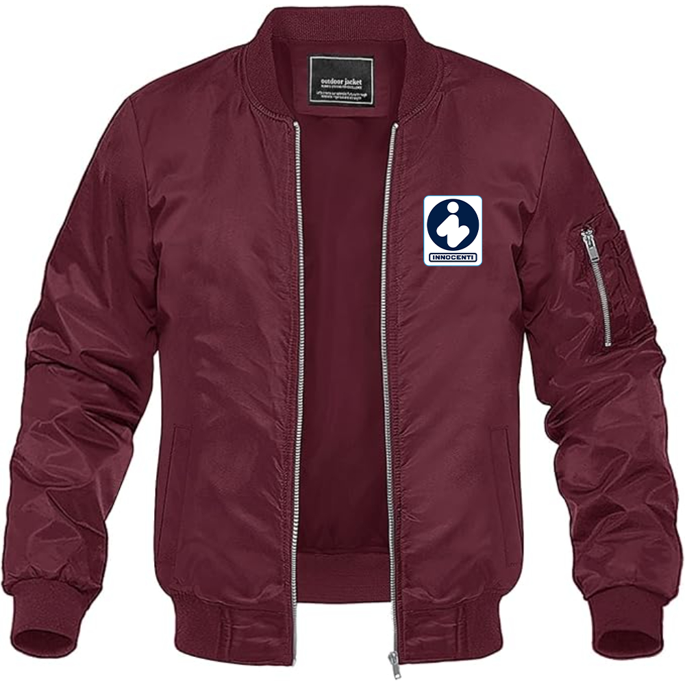 Men's Innocenti Logo Lightweight Bomber Jacket Windbreaker Softshell Varsity Jacket Coat