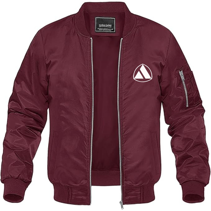 Men's Autobianchi Logo Lightweight Bomber Jacket Windbreaker Softshell Varsity Jacket Coat