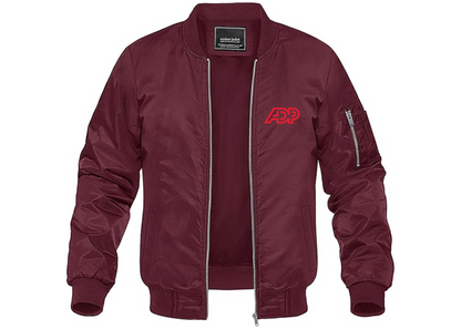 Men's ADP Logo Lightweight Bomber Jacket Windbreaker Softshell Varsity Jacket Coat