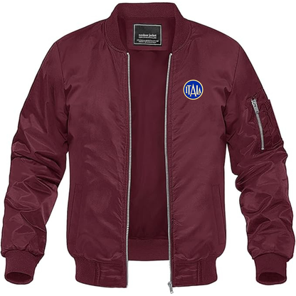 Men's  Itala Logo Lightweight Bomber Jacket Windbreaker Softshell Varsity Jacket Coat