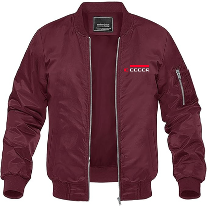 Men's Egger Logo Lightweight Bomber Jacket Windbreaker Softshell Varsity Jacket Coat
