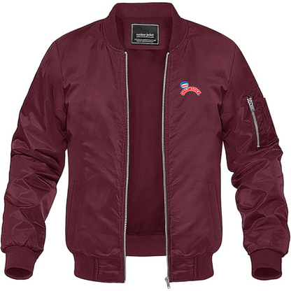 Men's Drumstick Logo Lightweight Bomber Jacket Windbreaker Softshell Varsity Jacket Coat