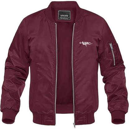 Men's 2pac Logo Lightweight Bomber Jacket Windbreaker Softshell Varsity Jacket Coat