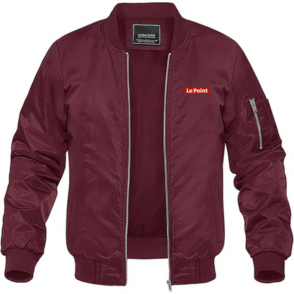 Men's Le Point Lightweight Bomber Jacket Windbreaker Softshell Varsity Jacket Coat