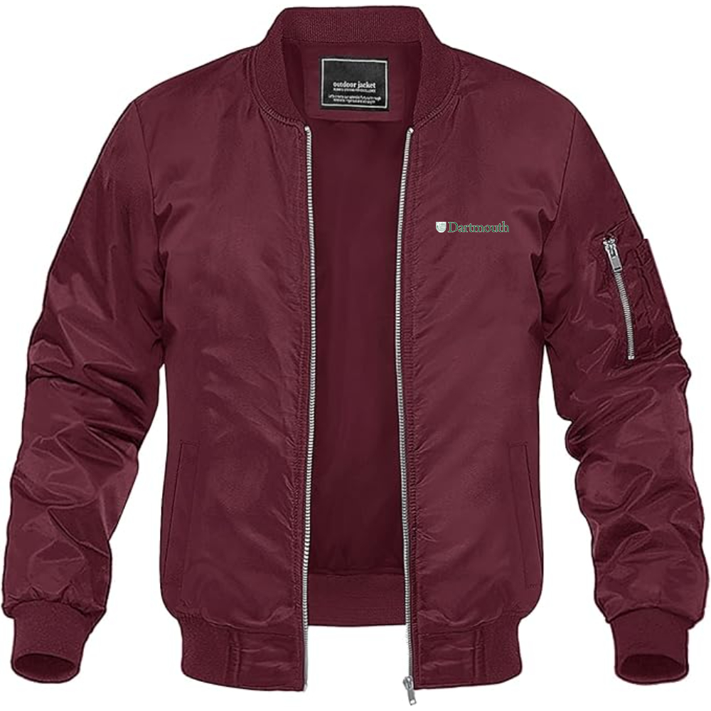 Men's Dartmouth College Lightweight Bomber Jacket Windbreaker Softshell Varsity Jacket Coat
