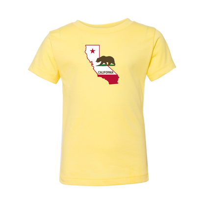 California Bear Map BELLA  CANVAS Toddler Jersey Tee