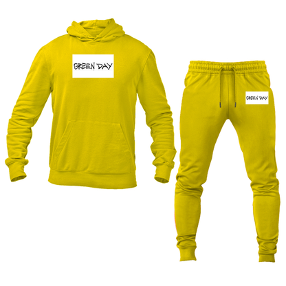 Men's Green Day Logo Hoodie Joggers Set