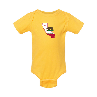 California Bear Map Rabbit Skins Infant Baby Rib Bodysuit