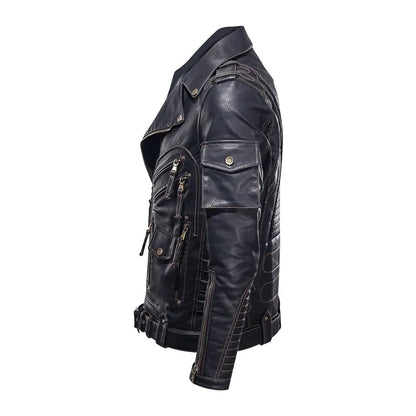 Mens Leather Jacket Motorcyclist Bikers Premium Quality