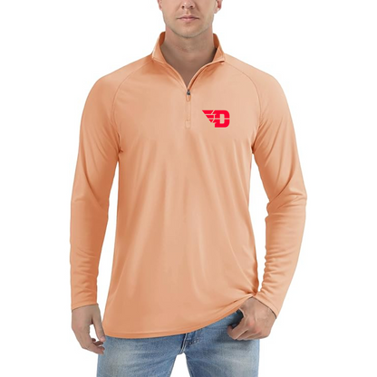 Men's Dayton Flyers Lightweight Quarter-Zip Athletic Shirt Long Sleeve Performance Wear